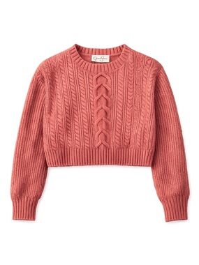 Jessica Simpson Cropped Cable Knit Sweater - Size Medium